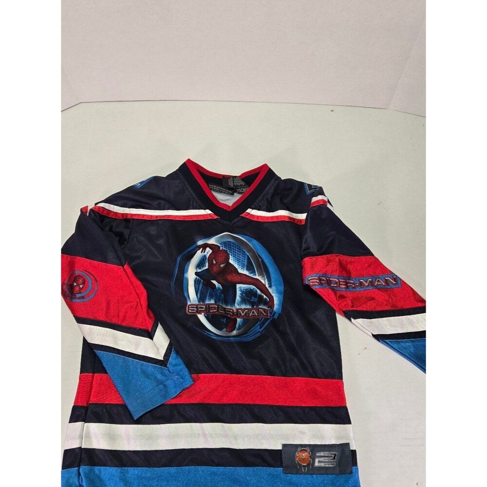 Vintage Boys Spiderman 2 Jersey 2004 Y2K size 6/7 aop